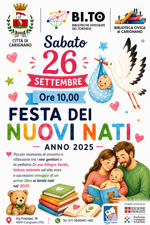 Sabato 26 settembre 2026 allo ore 10:00  - FESTA DEI NUOVI NATI 2025