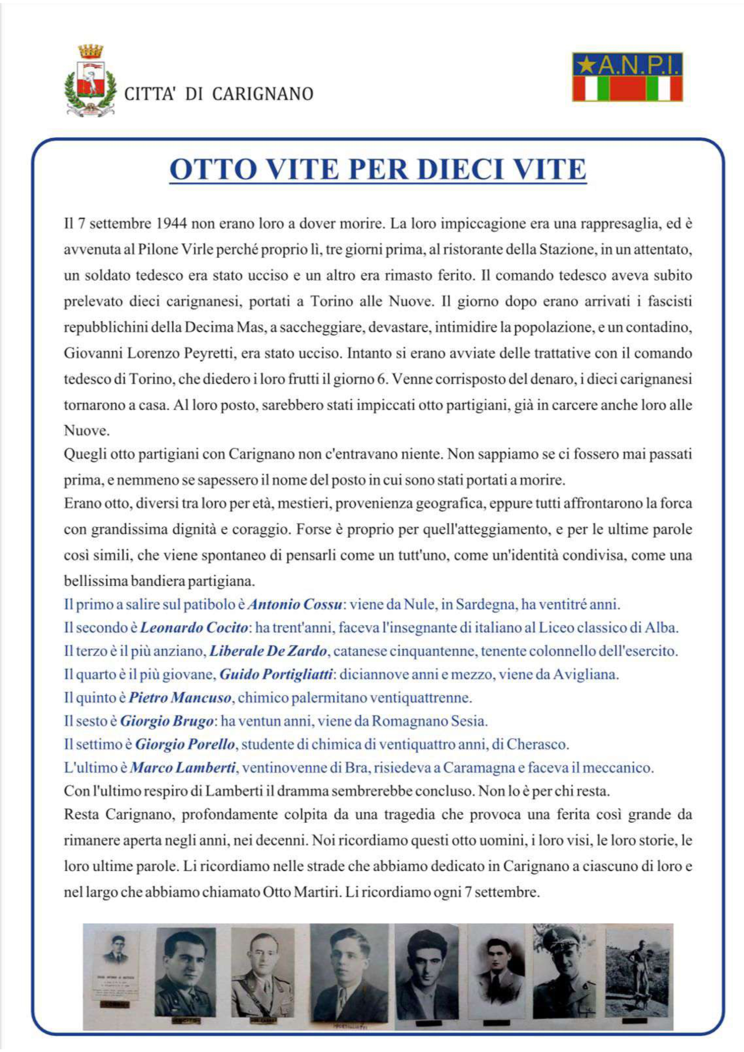 Commemorazione dell'eccidio del Pilone Virle