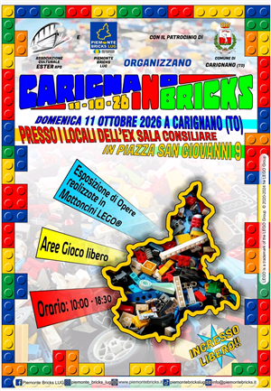 Carignano in Bricks: domenica 11 ottobre una giornata dedicata ai mattoncini LEGO®