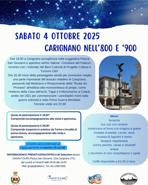 Aperipasseggiata "Carignano nell'800 e '900"