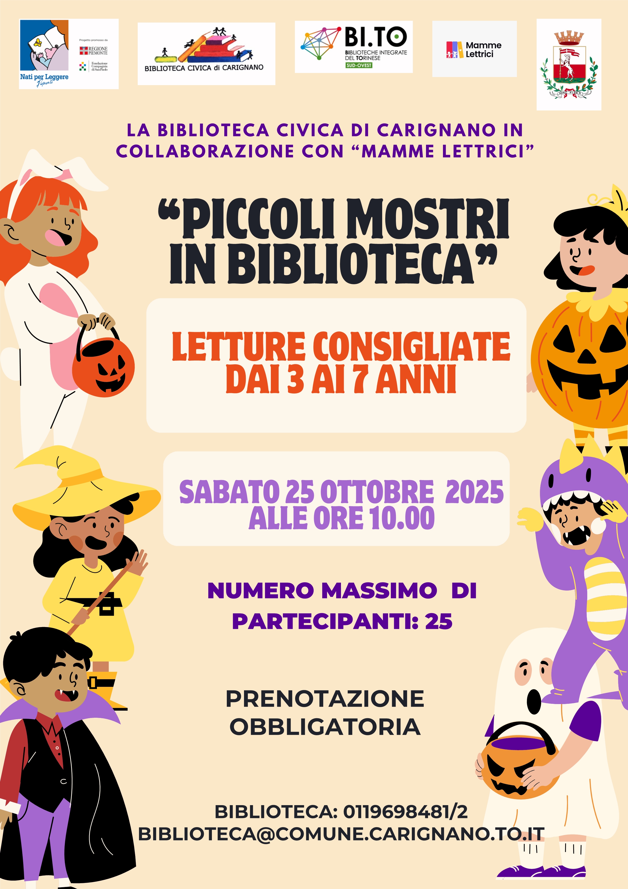 Lettura in biblioteca: "Piccoli mostri in biblioteca"
